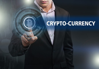 Fototapeta na wymiar Crypto-currency, Bitcoin internet virtual money. Currency Technology Business Internet Concept.