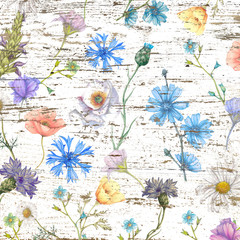 Panele Szklane  Ogrodowe kwiaty na grunge tekstur