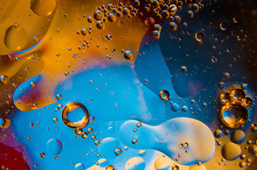 abstract shapes psychedelic from oil and water drops