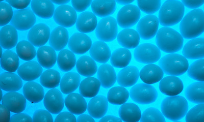 Background of bubbles on blue color