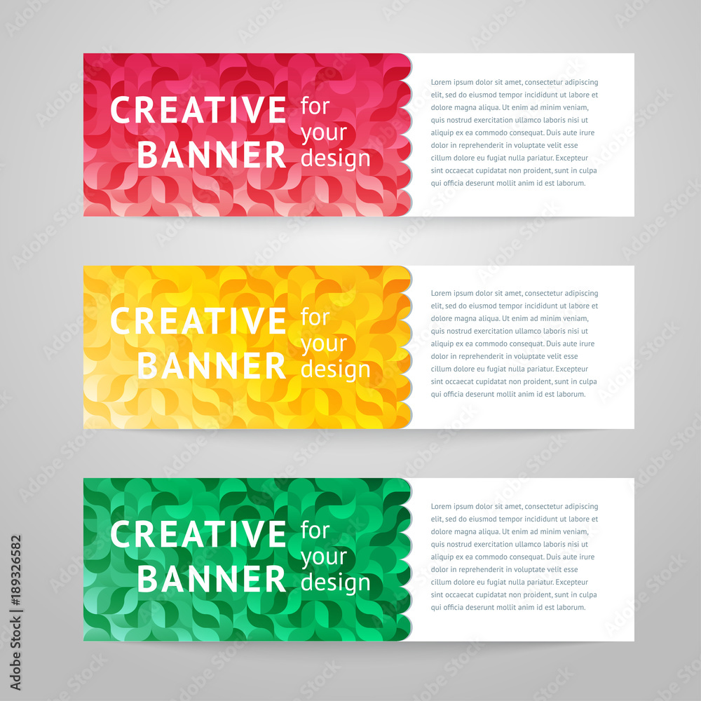 Wall mural vector set of abstract design templates horizontal banner