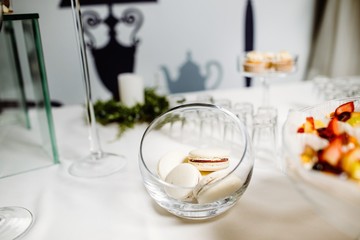 Delicious wedding reception candy bar dessert table
