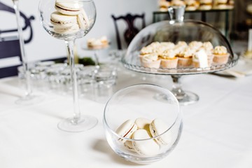 Delicious wedding reception candy bar dessert table