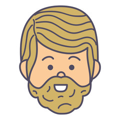 young man head avatar character vector illustration design