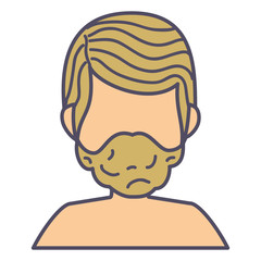 young man shirtless avatar character vector illustration design