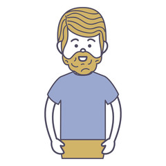 young man avatar character vector illustration design