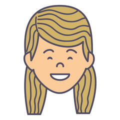 beautiful woman head avatar character vector illustration design