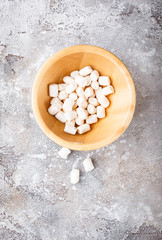 White marshmallow in bowl
