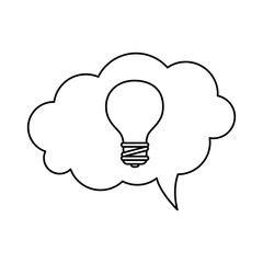 speech bubbles with bulb vector illustration design