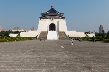The most prominent historical landmark in Taiwan, the Chiang Kai-shek Memorial Hall in the Zhongzheng District, Taipei, Taiwan.
