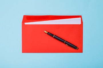 Envelope and pen