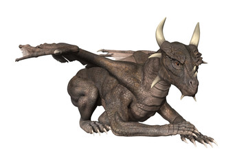 Obraz premium 3D Rendering Fantasy Dragon on White