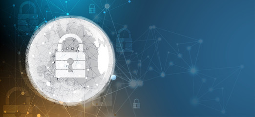 Cyber security and information or network protection. Future technology web services for business and internet project