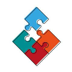 Jigsaw puzzle symbol icon vector illustration graphic design