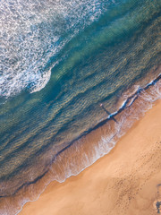 Aerial view of beach coastline.