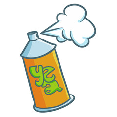 Cute and cool tube spray for graffiti urban painting - vector.