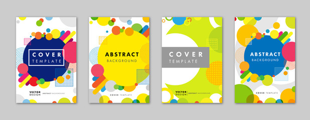 Fototapeta premium Set of elegant abstract geometric templates background for business brochure cover design. Modern colored applicable vector template for placard, brochure, poster, presentation, report and banner