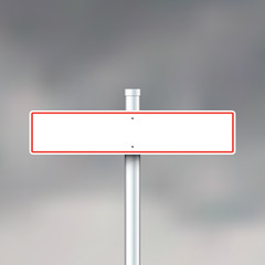 Vector road sign on gray sky background