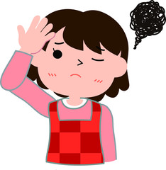 semi-long cut young mother troubled.eps