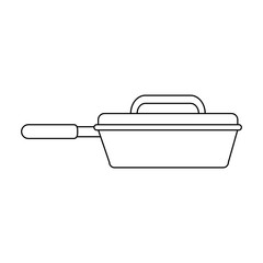 skillet kitchen utensil icon vector illustration graphic design