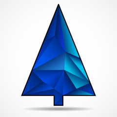 Abstract colorful christmas tree from triangles. Geometric style