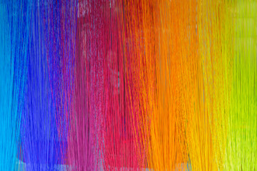 The beautiful colors of the dyeing yarn for the background.