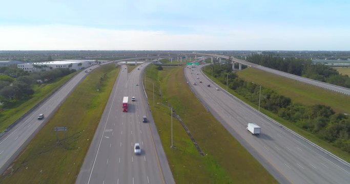 Aerial video 595 i75 Sawgrass interchange Fort Lauderdale FL