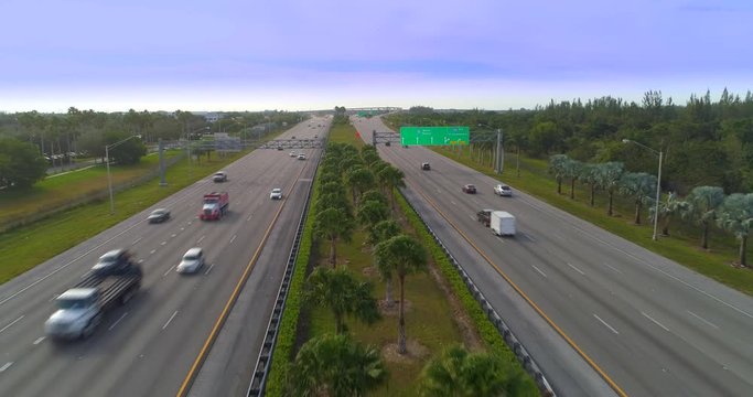 Aerial video I75 Florida exit Miami Naples Fort Lauderdale