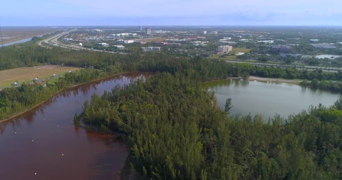 Aerial video Markham Park and Weston Florida hyperlapse