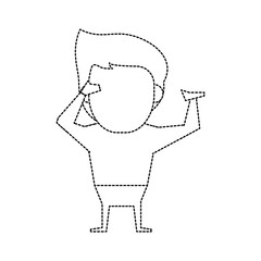 Man faceless with hands up icon vector illustration graphic design