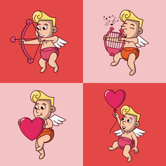 Cupids lovely cartoons icon vector illustration graphic design
