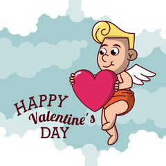 Happy valentines day card icon vector illustration graphic design