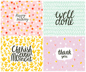 Happy cards set 3, vector templates
