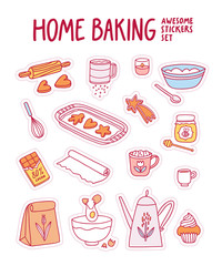 Home baking awesome stickers set