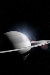 Saturn in the outer space. Elements of this image furnished by NASA.