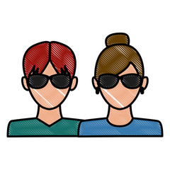 Avatar couple symbol icon vector illustration graphic design