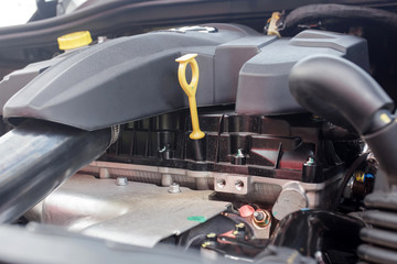 oil dipstick, car engine