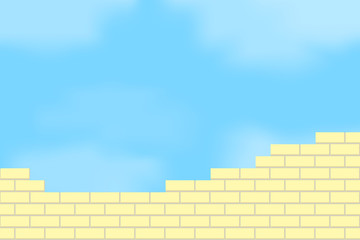 Brickwork against the sky.