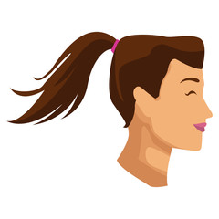 Woman head silhouette icon vector illustration graphic design