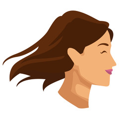 Woman head silhouette icon vector illustration graphic design