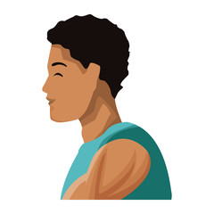 Fitness man profile icon vector illustration graphic design