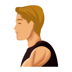 Fitness man profile icon vector illustration graphic design