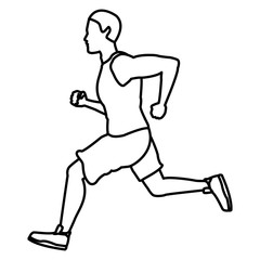 Fitness man running icon vector illustration graphic design