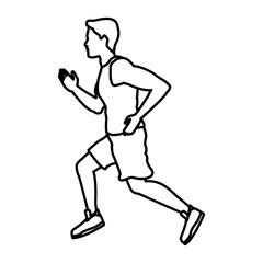 Fitness man running icon vector illustration graphic design