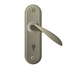 Metal mechanic door handle with small key hole