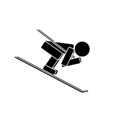 Speed skiing. Flat icon