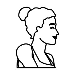 Fitness woman profile icon vector illustration graphic design