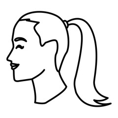 Woman head silhouette icon vector illustration graphic design