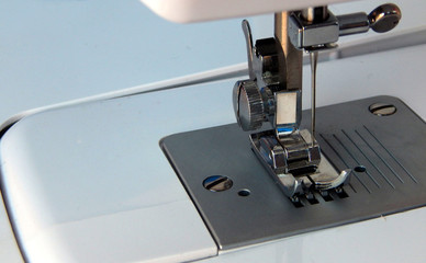 closeup of indian sewing machine needle