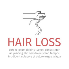 Hair Loss. Vector sign for web graphic.